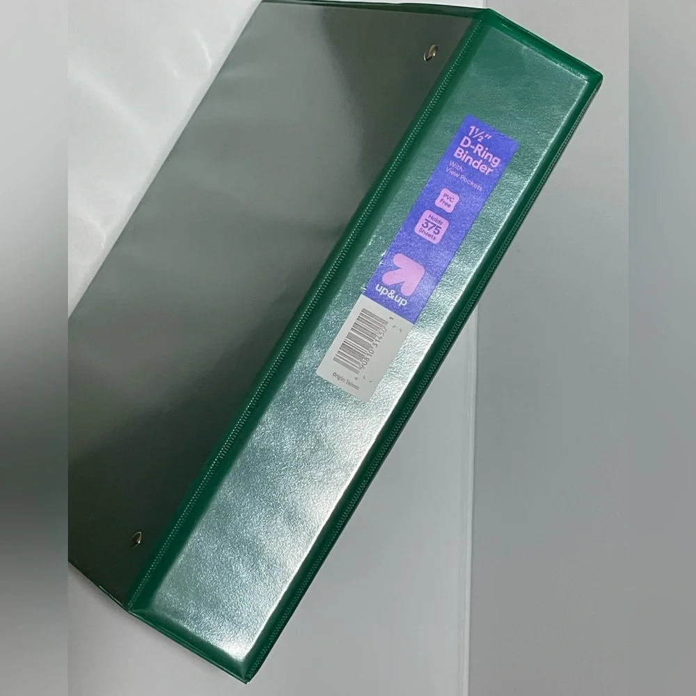 Green D-Ring Binder with View Pockets